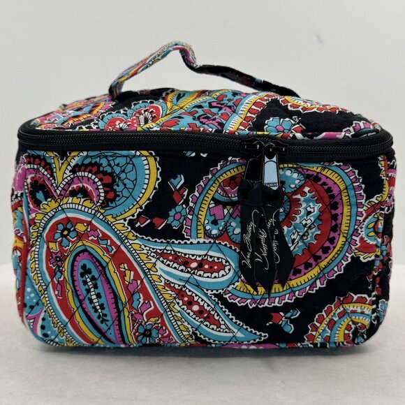 Vera Bradley Parisian Paisley Cosmetic Bag Quilted Zip Makeup Travel Organizer - Picture 1 of 15